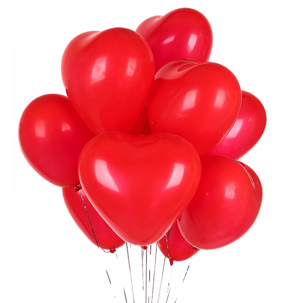 Воздушный шарик латексный красное сердечко